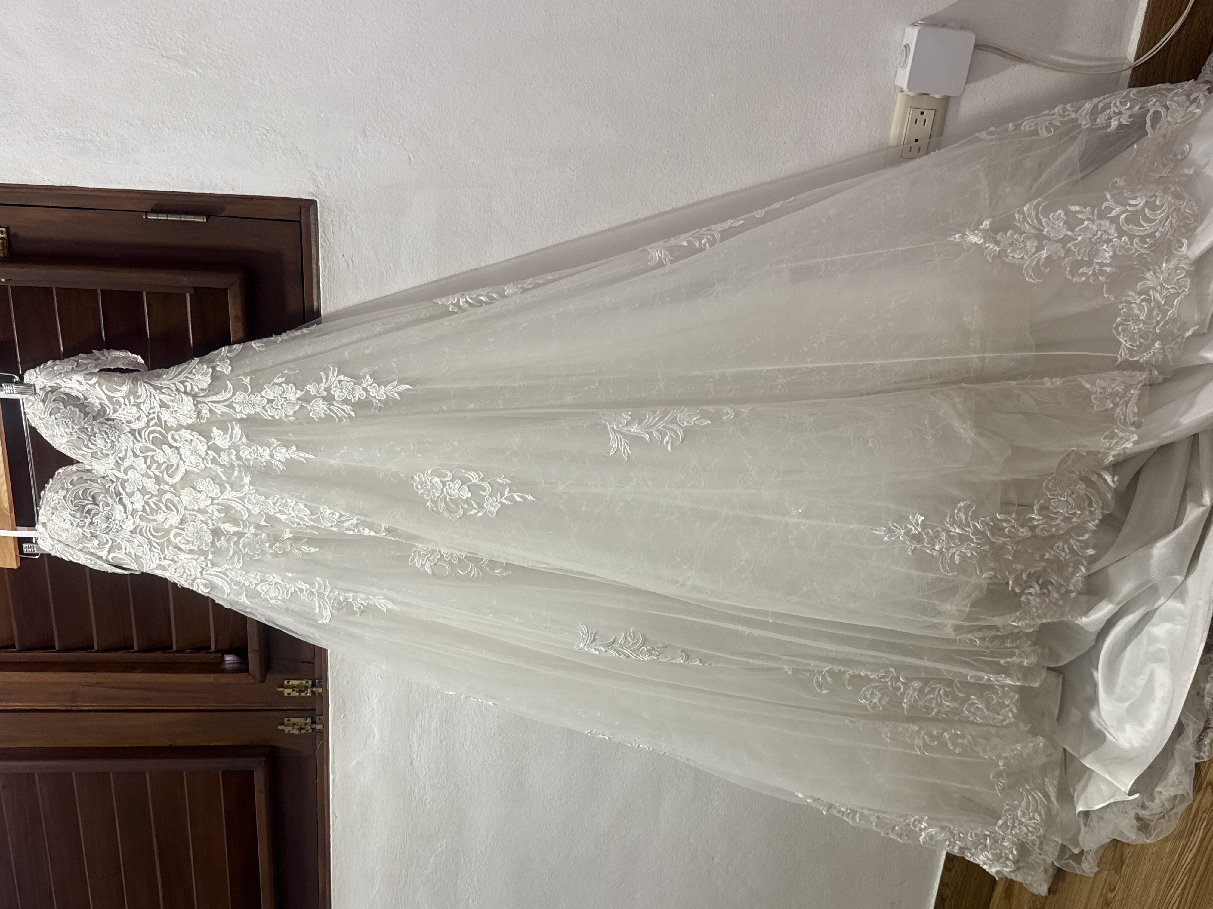 Vestido de novia princesa, falda sin frusen