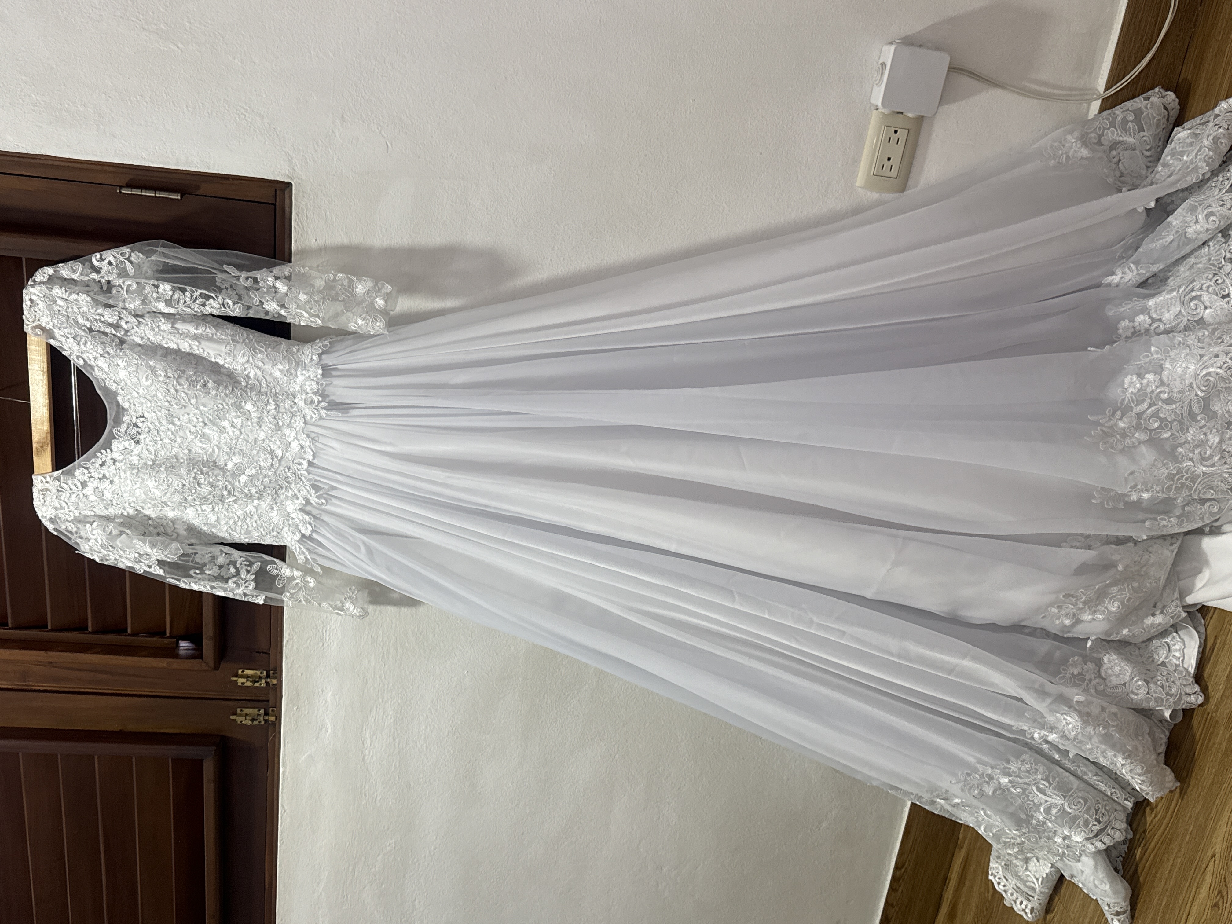 Vestido de novia princesa manga larga scot redondo