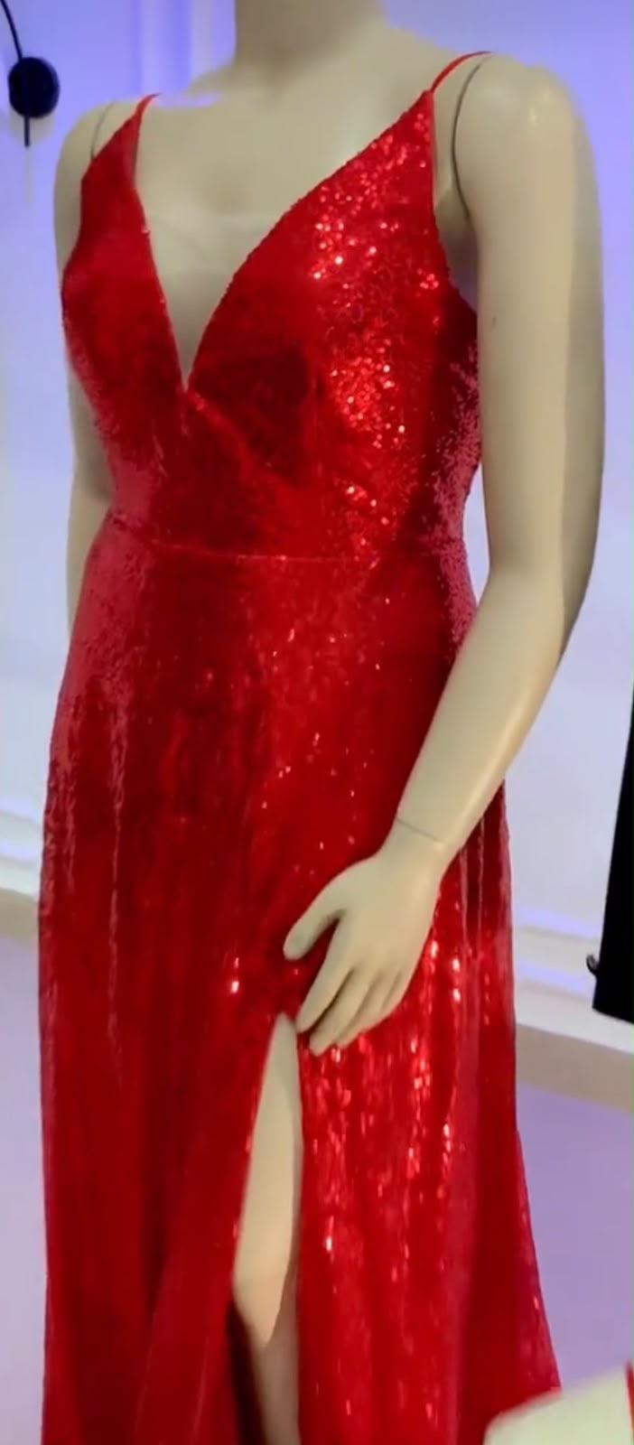 Vestido de gala rojo en lentejuelas talla plus